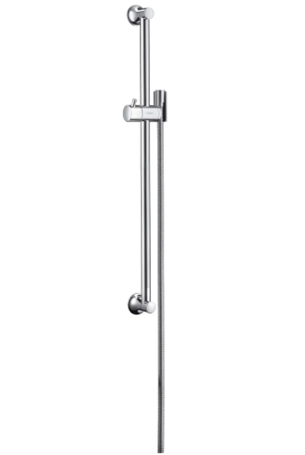 Hansgrohe Brausestange aus Chrom mit Halterung, verchromtem Brauseschlauch und integrierter Höhenverstellung, geeignet für die Duschmontage.